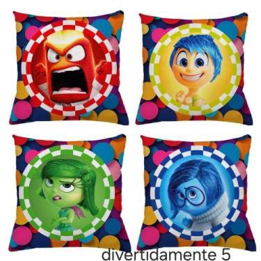 Imagem de Capa de Almofada Decorativa Kit c/ 4 Capas Divertida Mente - Amora enx