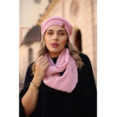Imagem de Conjunto Touca Caída Gorro Beanie Masculino E Feminino Com Cachecol Go