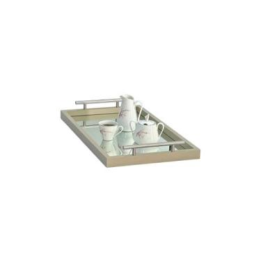 Imagem de Bandeja Decorativa Espelho 3mm Para Cantinho Café 31x52 - MARAKA, Aço 