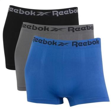 Imagem de Kit 3 Cuecas Boxer Masculina Reebok Classic Microfibra Lisa, 1preto, 1