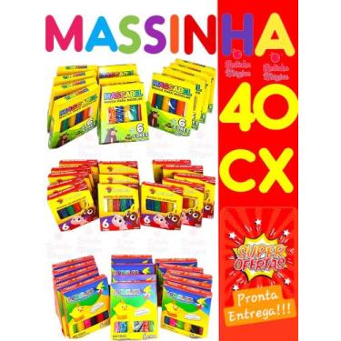 Imagem de 40 Cxs De Massinha De Modelar Para Kit Festa Aniversario Lembrancinha 