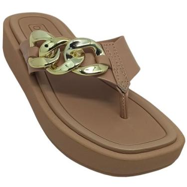 Imagem de Tamanco Beira Rio Chinelo Feminino Casual Plataforma, Nude, 35