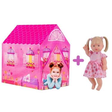 Imagem de Kit Especial Boneca Elisi Menina com Minha Casinha - DM Toys e Adijoma