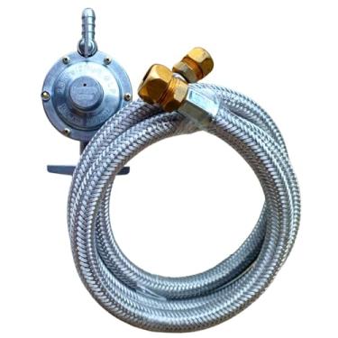 Imagem de Regulador Registro Click 2kg/h Mangueira gás malha 1,5 mts