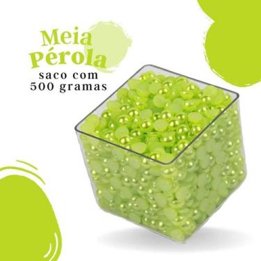 Imagem de Meia Pérola Verde Neon - 10 Mm Pacote Com 500 Gramas - Nybc