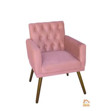 Imagem de Poltrona Decorativa Em Captonê Emilia Suede Rosa - LM DECOR