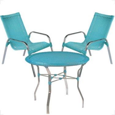 Imagem de Conjunto 2 Cadeiras e Mesa Alta Alumínio Para Área Externa Fortaleza F