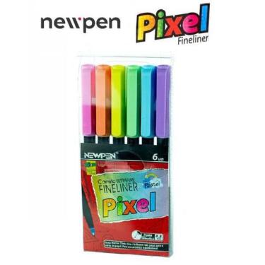 Imagem de Caneta Pastel Pixel Fineliner 0.5mm Newpen - Kit C/6 Cores