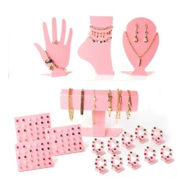 Imagem de Expositores Colar Brinco Anel Pulseira Joias Biju Kit 20pç - Acrilikus