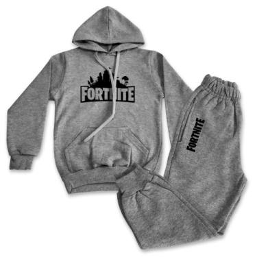 Imagem de Conjunto Moletom Fortnite Infantil - BROOME, Cinza, 10