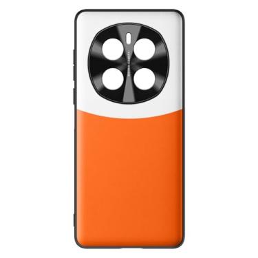 Imagem de POYUFRG Capa de couro para Honor Magic 7 Pro/7, capa de telefone de proteção de lente ultrafina fosca leve capa de proteção contra choque, laranja, 7pro