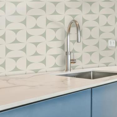 Imagem de AMAZING WALL Painéis de parede geométricos de acrílico com impressão verde claro interior de casa azulejo de parede decorativo para sala de estar, quarto, cozinha, instalação de cola de fundo de TV 6