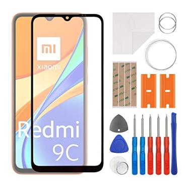 Imagem de SWARK Substituição da lente do painel externo de vidro frontal + OCA compatível com Redmi 9A e Redmi 9C (sem tela LCD e digitalizador de toque) com kit de reparo