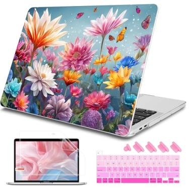 Imagem de Tuiklol Capa Rígida para MacBook Pro 13 Polegadas M2/M1 A2338/A2289/A2251 com Touch Bar e Tela Retina, Floral, Estampa, Encaixe, Protetora e Melhoradora da Funcionalidade
