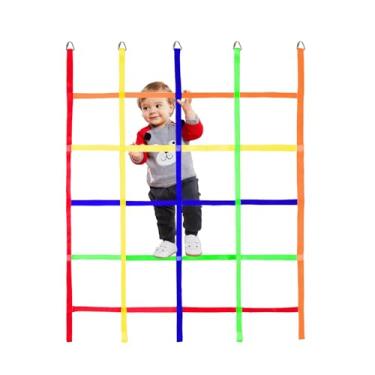 Imagem de GAITWIN Climbing Cargo Net,Ninja Warrior Obstacle Course for Kids,Rope Net Ladder Monkey Bars for Rock Wall Jungle Gyms Playground Ribbon Training for Indoor and Outdoor Swing Set Tree House