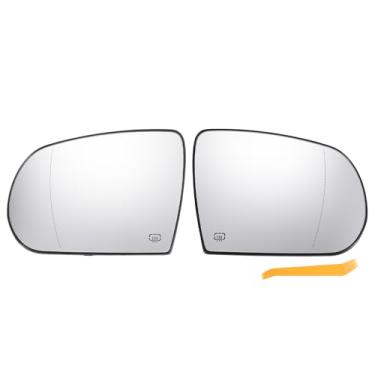 Imagem de X AUTOHAUX Par de reposição de vidro retrovisor esquerdo direito do carro com placa traseira vidro branco aquecido para Jeep Cherokee 2014-2019 para Jeep Compass 2017-2021