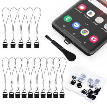 Imagem de Kit de plugue antipoeira USB tipo C 15 peças compatível com Samsung Galaxy S23, S23+, S23 S22 S21 S20 Ultra, S22, S22+, S21, S21+, S20, S20+, A54, A53, A8, A7 - Escova de limpeza do carregador [Não