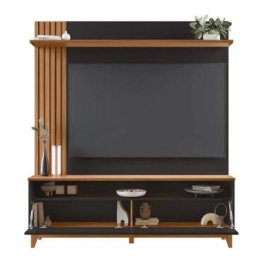 Imagem de Home Nt1335 163cm Lateral Ripado Para Tv Até 65 Pol Notável Preto Tx- Freijó Trend
