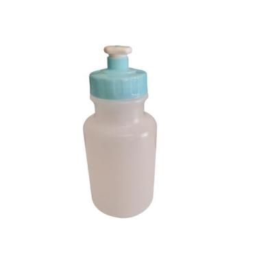 Imagem de Kit 100 Mini Garrafas Squeeze 300ml plástico transparente tampa colori