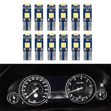 Imagem de PACLVIO Lâmpadas LED T5 de 12 peças, luzes interiores automotivas, lâmpada de alta luminosidade 3SMD 3030, lâmpada LED 74 73 37 2721 12 volts para painel de painel de medidor de carro, indicador de