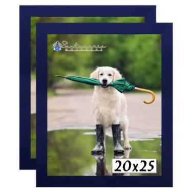 Imagem de Kit 2 Porta Retrato Molduras 20x25 Azul - Santamaria Molduras