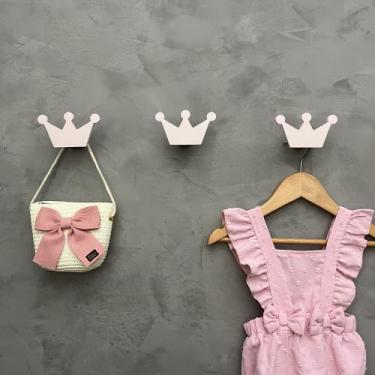 Imagem de 6 Ganchos de parede infantil menina decoração formatos rosa - Hanger D