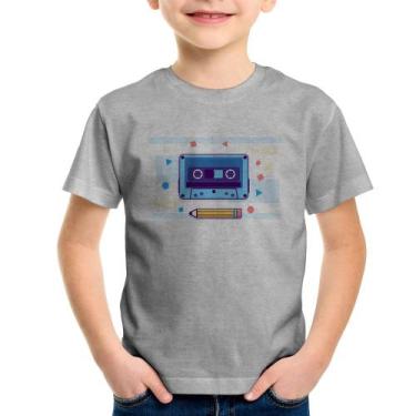 Imagem de Camiseta Infantil Fita Cassete - Foca na Moda, Cinza, 8