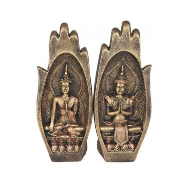 Imagem de Mão De Buda Tamanho Real Em Resina Ouro Velho 05536 - Mana Om By Ello