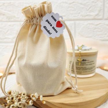 Imagem de lembrancinha de batizado para padrinhos simples VELA 100G DE - Bia art