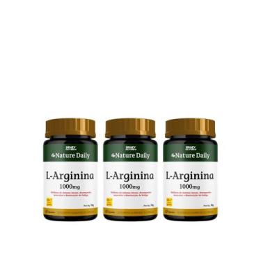 Imagem de L-Arginina 1000 mg  Nature Daily  60 Cápsulas Kit com 3 unidades - Sid