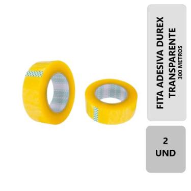 Imagem de Kit 2- Fita Adesiva Larga Durex Para Embalar Caixa 4,3x300m Transparen