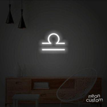 Imagem de luminaria letreiro Neon Led Signo Libra 65x50 luminoso decoração p/ se