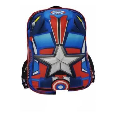 Imagem de Mochila Infantil Carros América 3D Costas Escolar Aula M4194 - Vozz