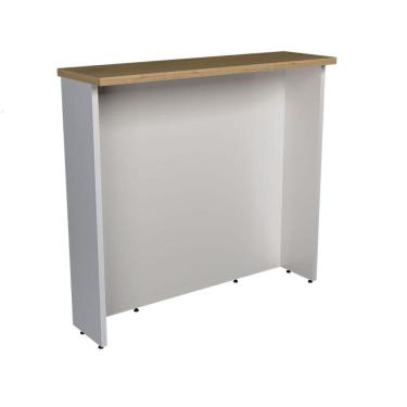 Imagem de Bancada Ilha Évora Branco Ártico e Carvalho 120 cm