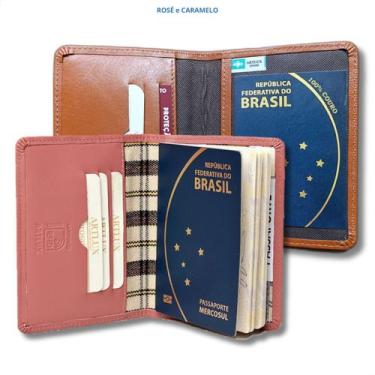 Imagem de Kit Porta Passaportes Couro Legitimo Premium 2 Unidades - ARTLUX, Cara