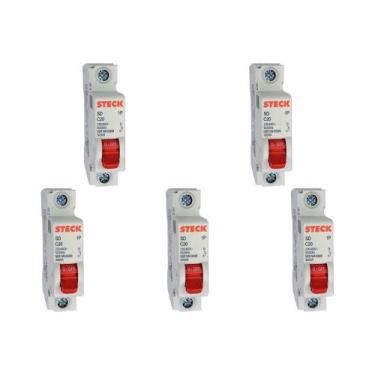 Imagem de Kit C/5 - Disjuntor Steck Din Unipolar 20A Sd61 C Sdd61C20