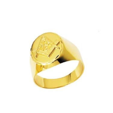 Imagem de Anel Maçom Oval Ouro 18k G Triangulo Maçonaria Mestre Aprendiz FDAF-35