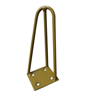 Imagem de Kit 8 Pés De Metal 15 Cm Hairpin Legs Mesas De Centro Puffs Dourado G41