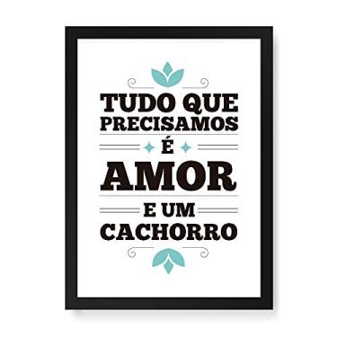 Imagem de Arte Maníacos Quadro Decorativo Amor e Cachorro - 46x32,5cm (Moldura caixa em laca preta)