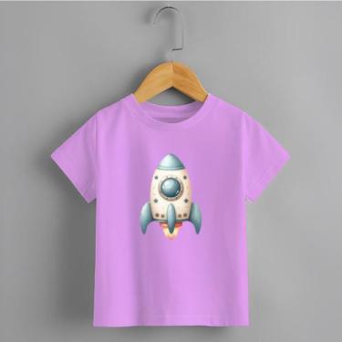 Imagem de Camiseta Infantil Menino Blusa Foguete 100% Algodão Confortável - NoBr