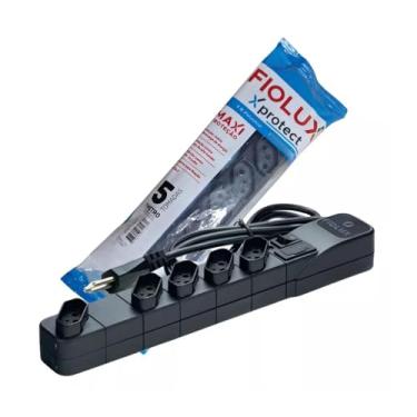 Imagem de Filtro de Linha 5 Tomadas Régua Energia Elétrica 1metro