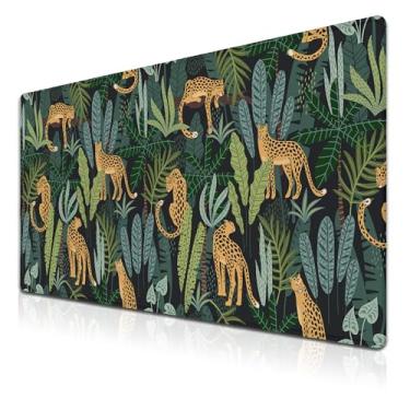 Imagem de Samgula Tapete de rato extra grande amarelo verde tapetes de mesa de escritório para jogos Mousepad Ga Mouse Pad Base de borracha antiderrapante à prova d'água com bordas costuradas 89,9 cm x 40,9 cm