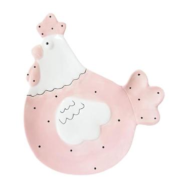 Imagem de Fancyes Utensílios de mesa de Páscoa Decoração de Páscoa Formato de galinha Enfeite fofo Louça de cerâmica para reuniões familiares Qualquer ocasião especial, Prato de Galinha