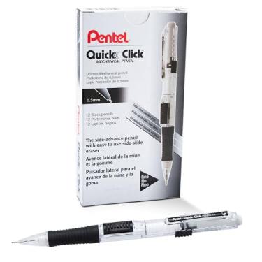 Imagem de Pentel Lapiseira QUICK CLICK (0,5 mm), barril preto, caixa com 12 (PD215A)