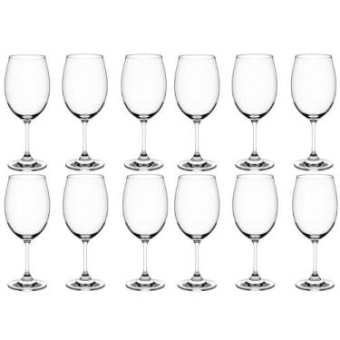 Imagem de Conjunto 12 Taças de Vinho Tinto 450ml Cristal Titânio Haus Mesa Janta