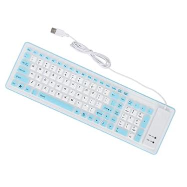 Imagem de Teclado Mecânico, Teclado de Máquina de Escrever Com 103 Teclas USB Com Fio de Silicone Dobrável à Prova d'água Mudo Teclado Dobrável Sem Desbotamento Teclado de Silicone