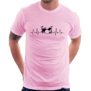 Imagem de Camiseta Bateria Batimentos Cardíacos - Foca na Moda, Rosa bebê, P