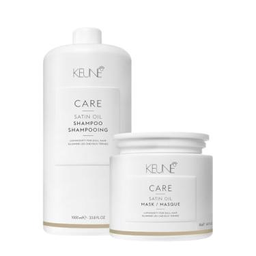 Imagem de Kit Keune Care Satin Oil Shampoo Litro e Máscara G (2 produtos)