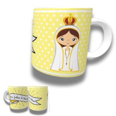 Imagem de Caneca De Porcelana 325ml Santos Católicos Decorada Nossa Senhora De Fátima 2