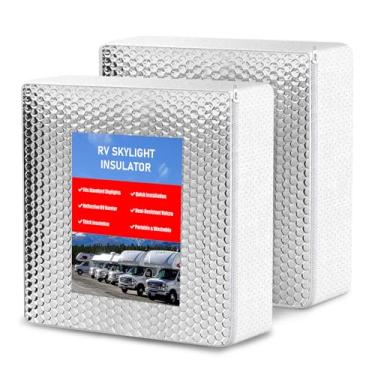 Imagem de Losrik Isolador de claraboia para trailer, 35,5 x 35,5 x 7,6 cm, isolador de ventilação para trailer, capa de claraboia para trailer com superfície refletiva, isolamento à prova d'água para trailer